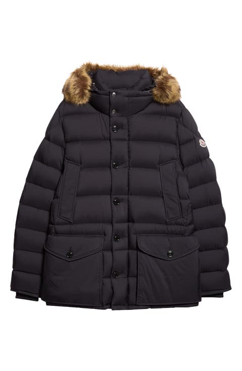 Clunye Water Resistant Faux Fur Trim Down Parka