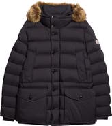 Moncler Clunye Water Resistant Faux Fur Trim Down Parka