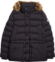Moncler Clunye Water Resistant Faux Fur Trim Down Parka