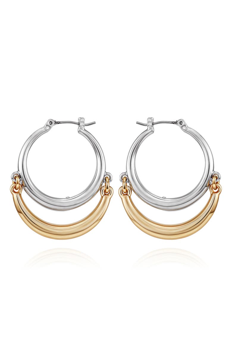 Vince Camuto Two Tone Hoop Earrings, Alternate, color, Two-Tone
