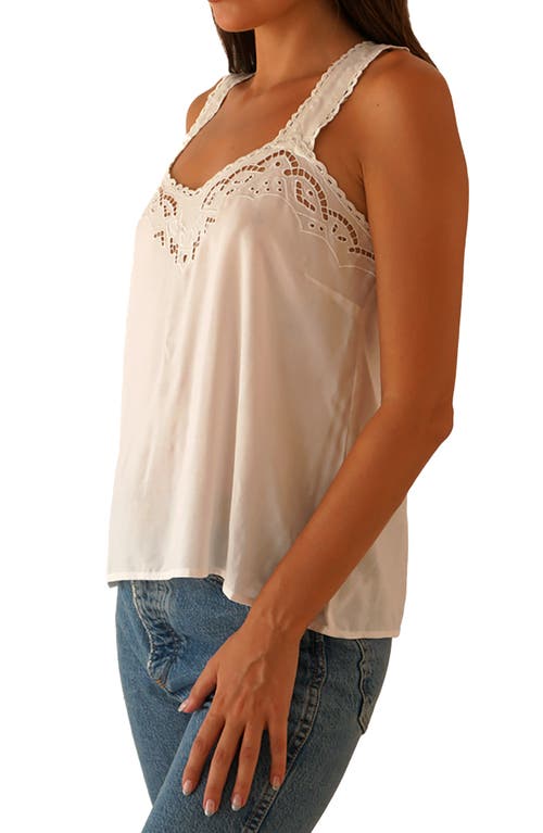 Paneros Clothing Iris Embroidered Camisole In Sugar White