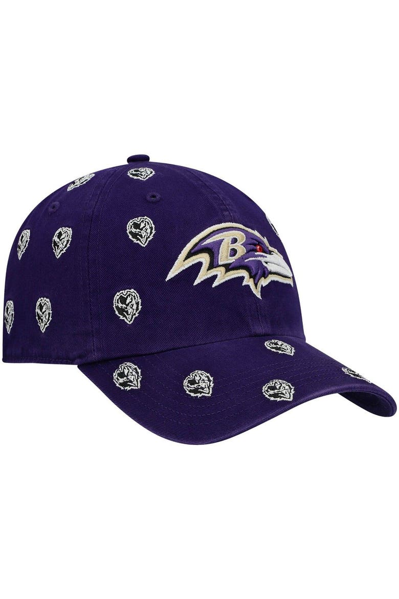 Women's '47 Purple Baltimore Ravens Confetti Clean Up Head Logo Adjustable Hat, Alternate, color, Purple