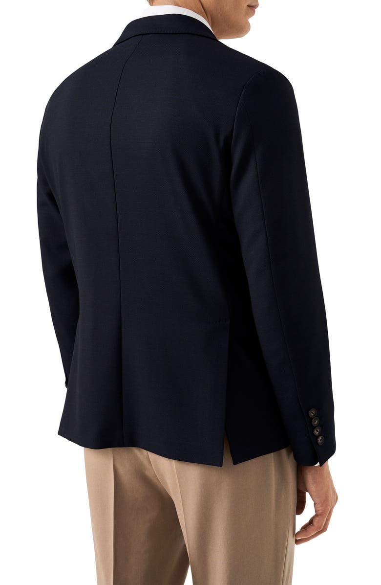 Eton Lana Tailored Fit Navy Tech Soft Wool Blazer, Alternate, color, Navy