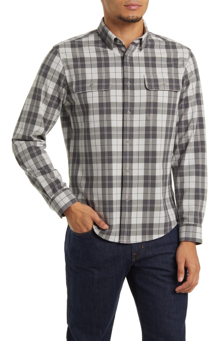 Mizzen+Main Upstate Plaid Stretch Flannel Button-Up Shirt, Main, color,