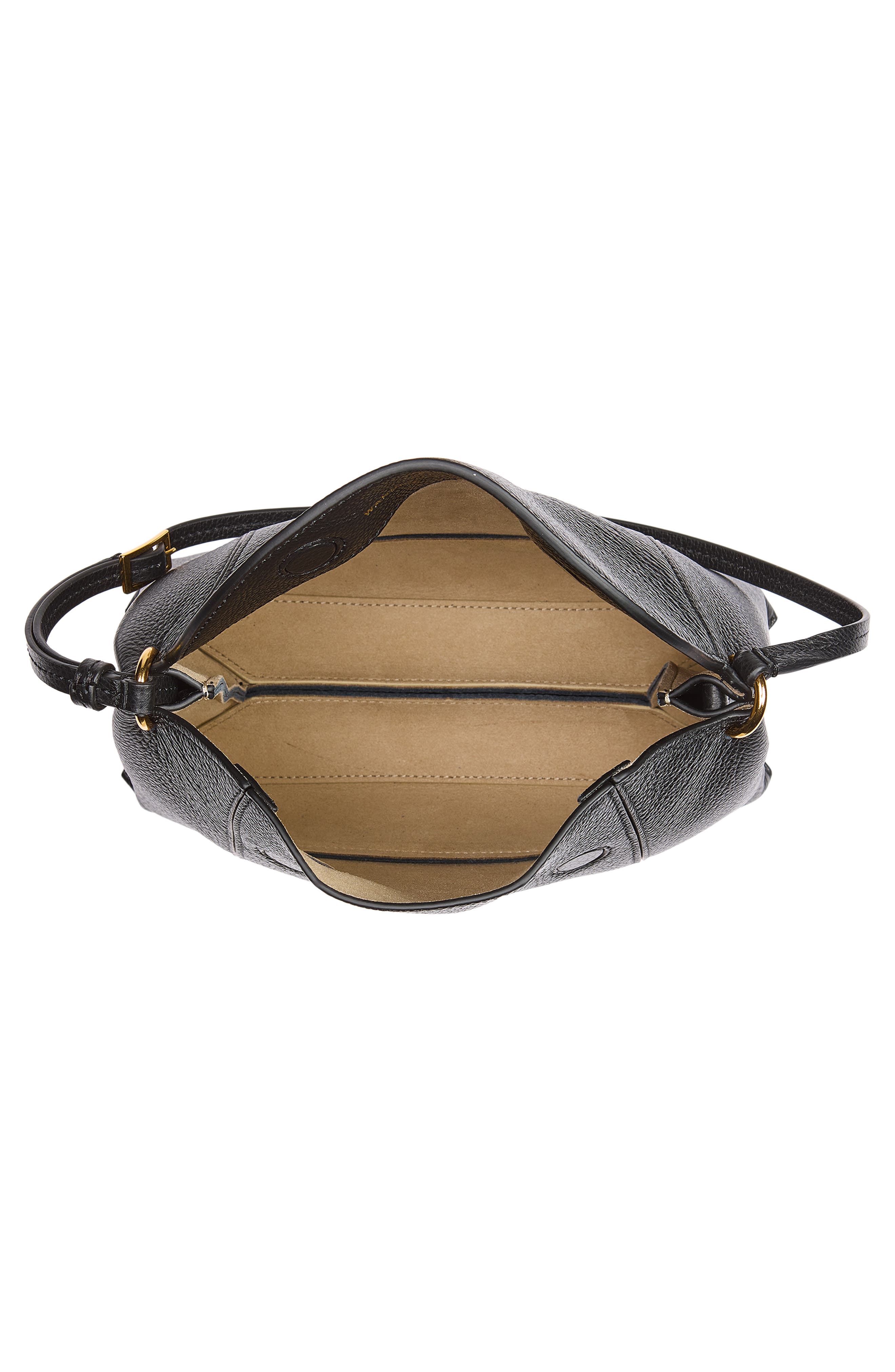 Wandler Penelope Slouch Leather Crossbody Bag, Alternate, color, Black Crust