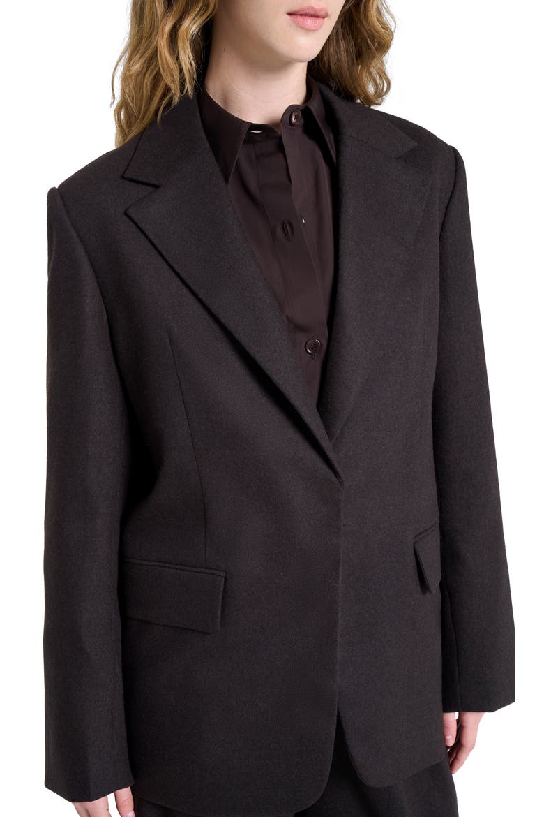 Jillian Stretch Wool & Cashmere Blazer, Alternate, color, CHOCOLATE