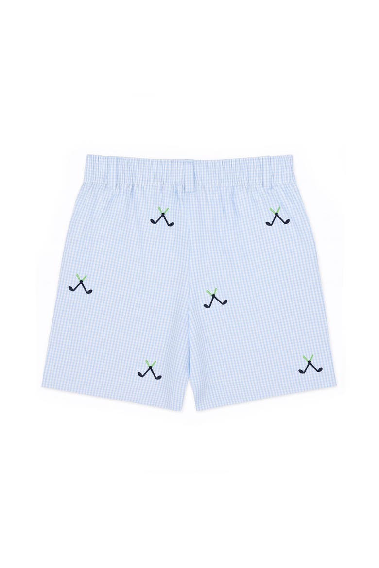 Check Seersucker Short with Embroidered Golf Clubs, Alternate, color, Blue/White