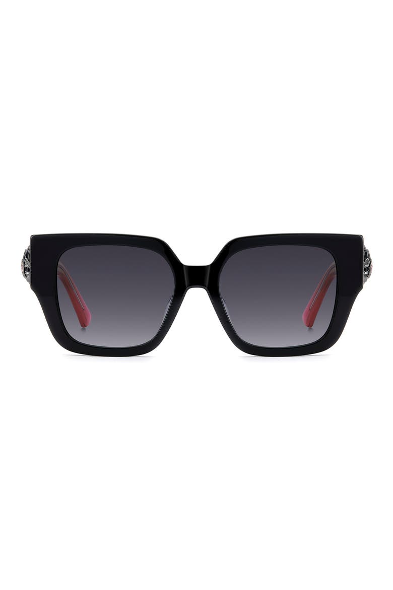 53mm Rectangular Sunglasses, Main, color, BLACK/ DARK GREY SF