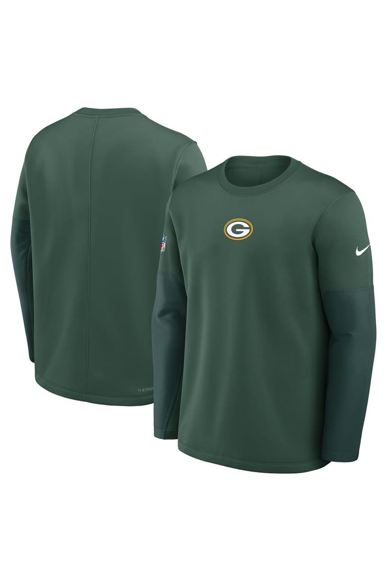 Men's Nike Green Green Bay Packers Sideline Coach Therma-FIT Long Sleeve T-Shirt, Alternate, color, Green