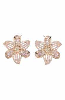 EYE CANDY LOS ANGELES Luo Floral CZ Stud Earrings