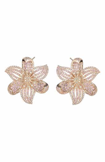EYE CANDY LOS ANGELES Luo Floral CZ Stud Earrings