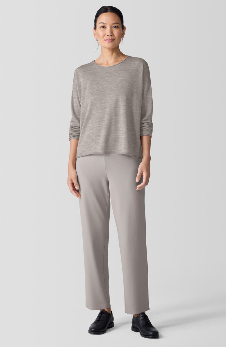 Eileen Fisher Ponte Ankle Straight Leg Pants, Alternate, color, Dove