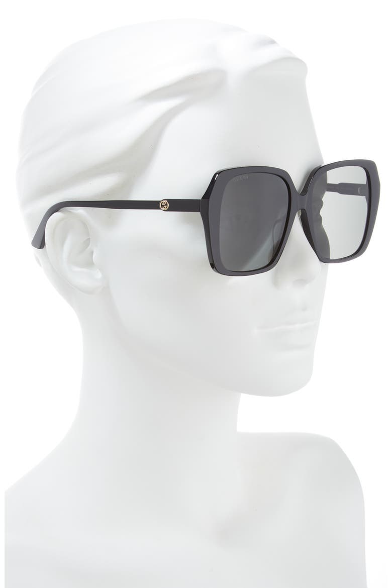 56mm Oversize Square Sunglasses, Alternate, color, BLACK BLACK GREY