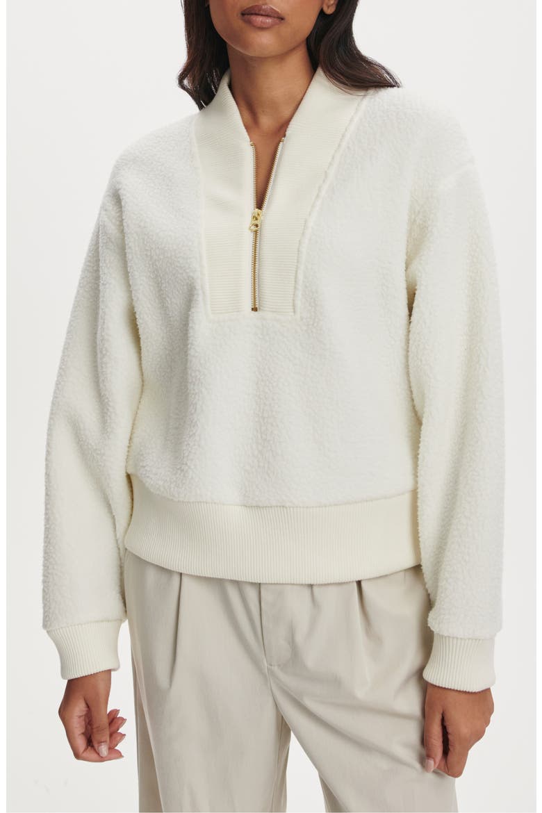Mumford Half Zip Fleece Pullover, Main, color, EGRET