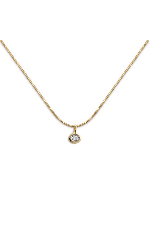 Diamond Essentials 18k Gold Vermeil Lab Grown Diamond Necklace