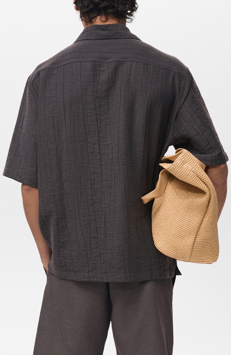 MANGO Creased Effect Camp Shirt, Alternate, color,