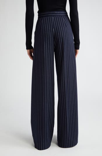 パンツ Max Mara Striped Formal Pants Max Mara Benito Relaxed Fit Pinstripe Cotton, Cashmere