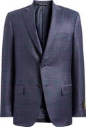 Heritage Gold Milano Regular Fit Purple Plaid Super 130s Wool Sport Coat