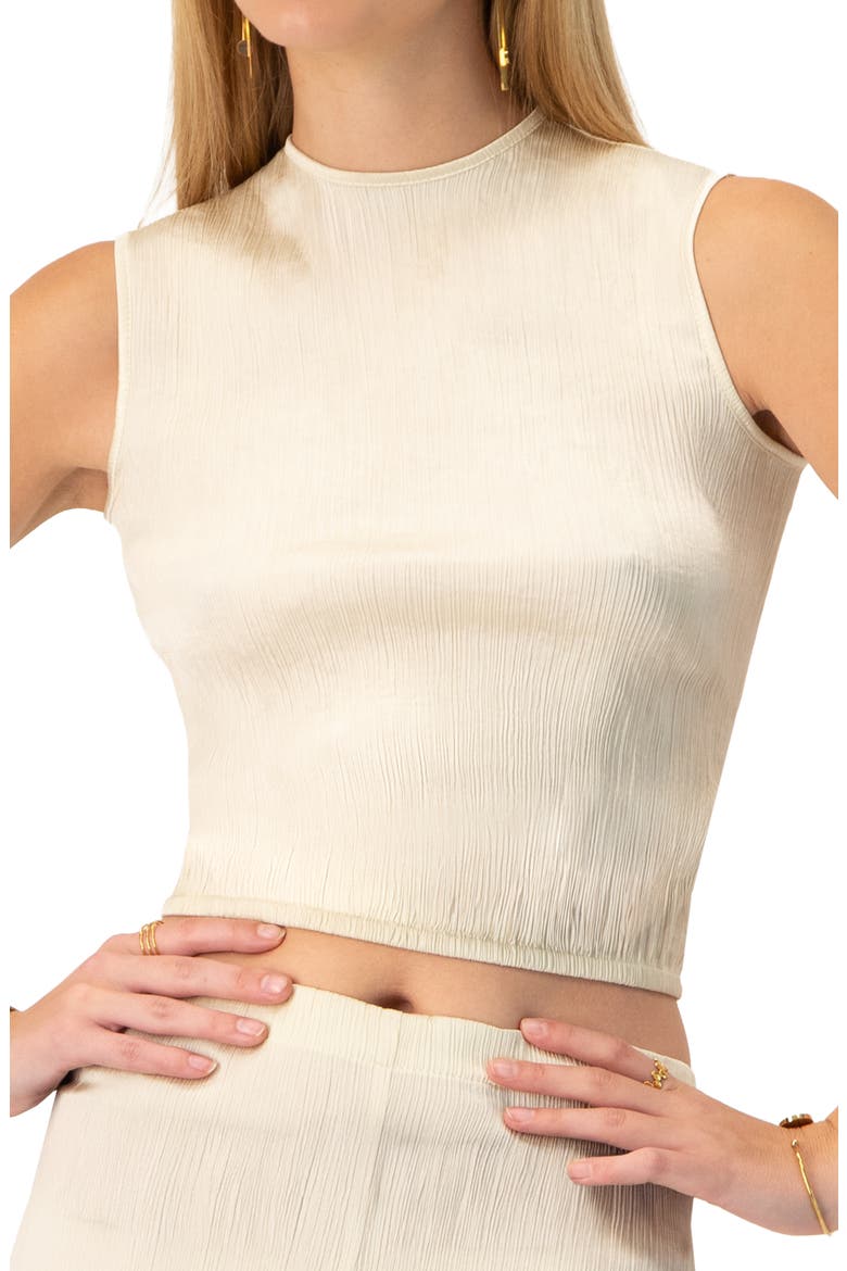 Sleeveless Round Neck Top, Alternate, color, Ivory