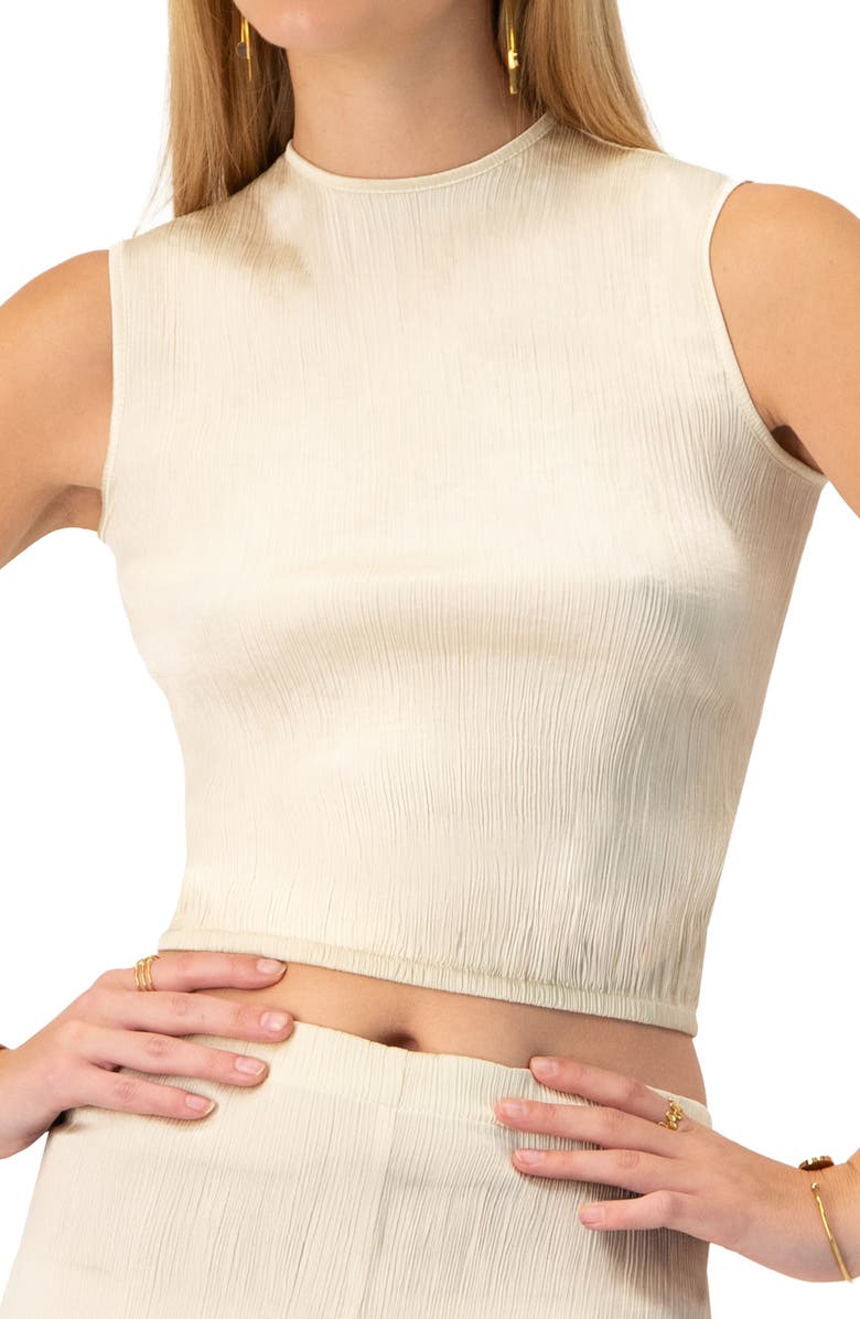 IVONNE Sleeveless Round Neck Top, Alternate, color, Ivory