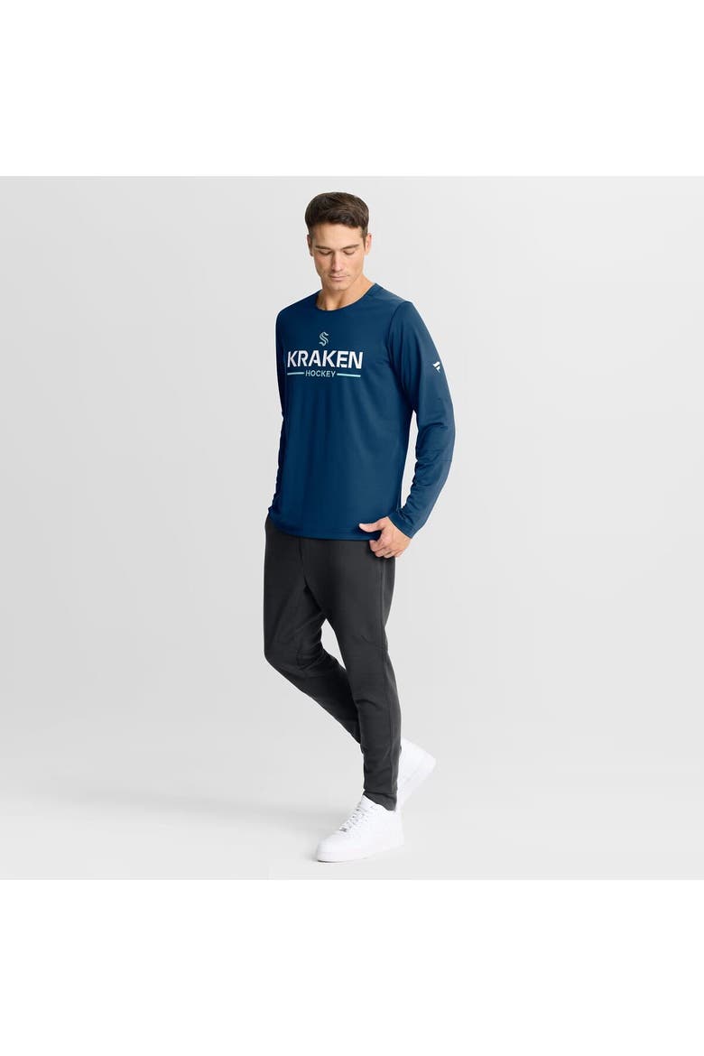 Men's Fanatics Navy Seattle Kraken Authentic Pro Rink Tech Long Sleeve T-Shirt, Alternate, color, Navy