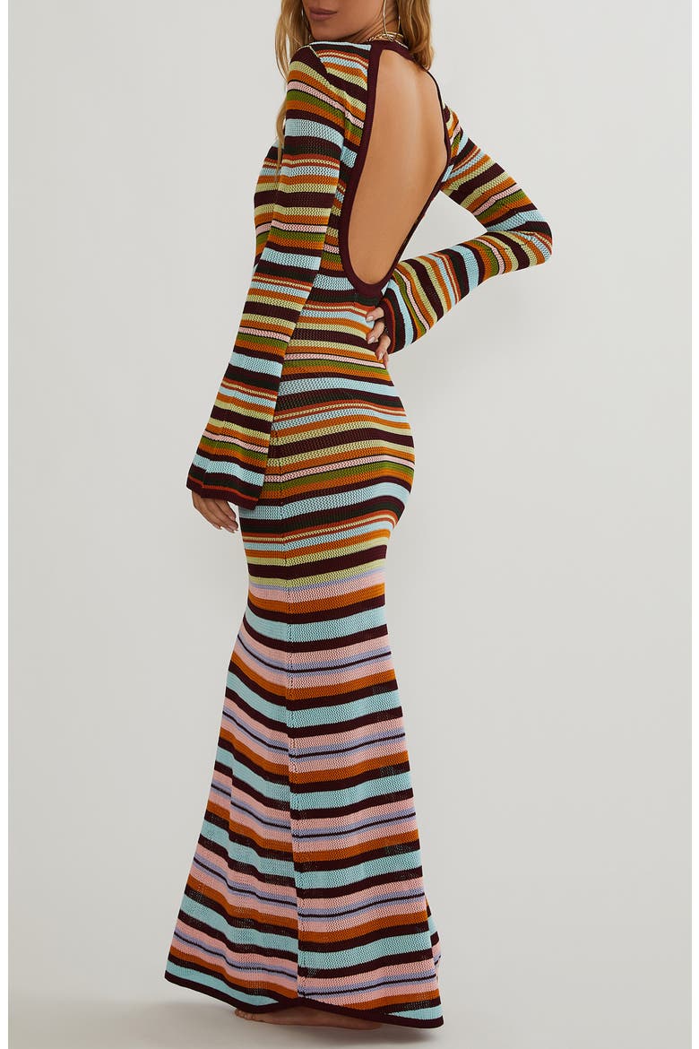 Joie Striped Long Sleeve Maxi Cover-Up Dress, Alternate, color, PARADISE STRIPE