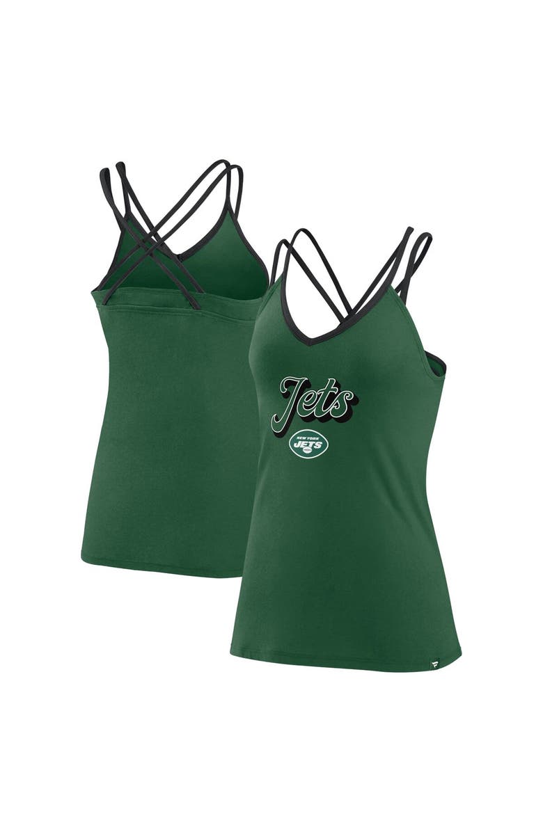 FANATICS Women's Fanatics Branded Green New York Jets Go For It Strappy Crossback Tank Top, Alternate, color, Green