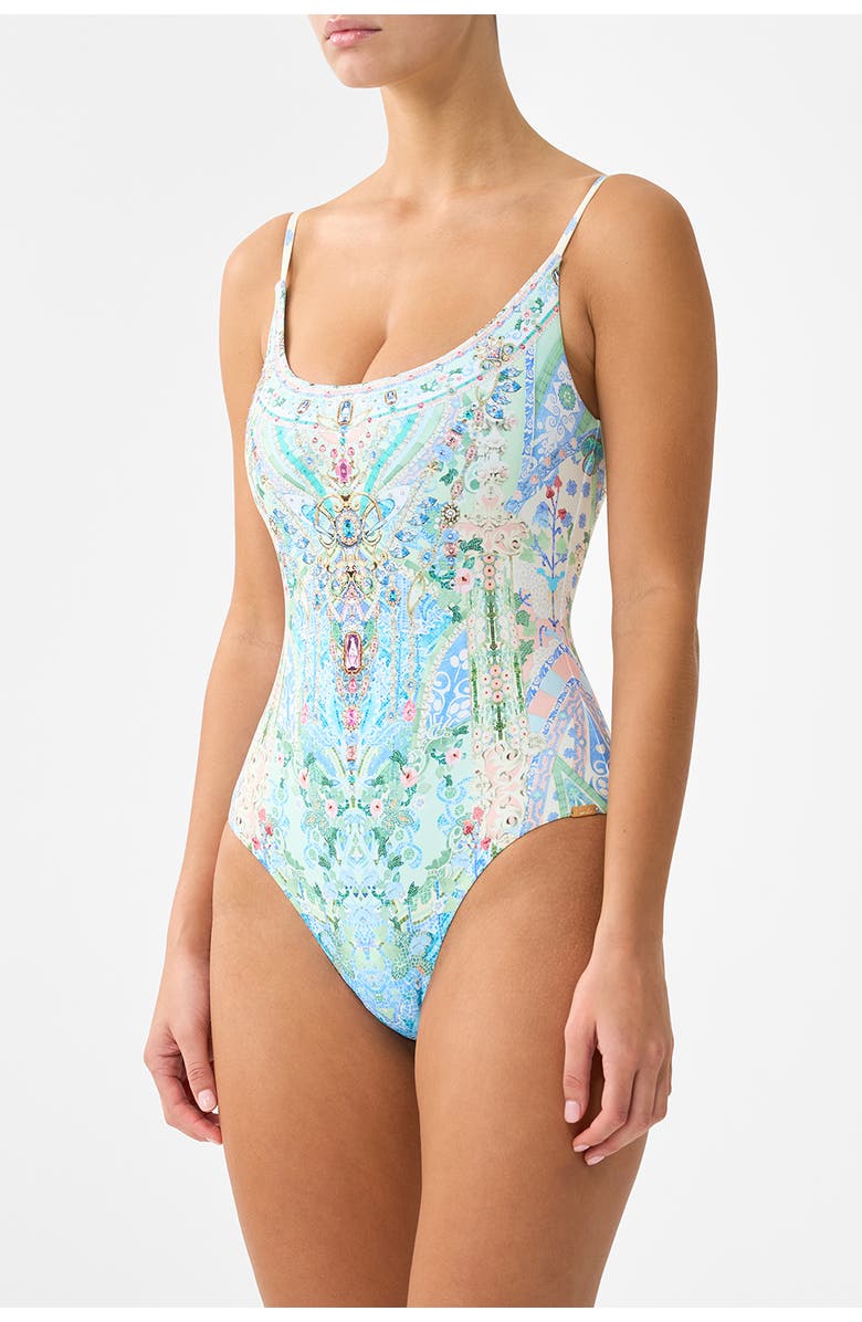 Camilla Scoop Neck One Piece W Scoop Back, Alternate, color, Midsummer Mosaics