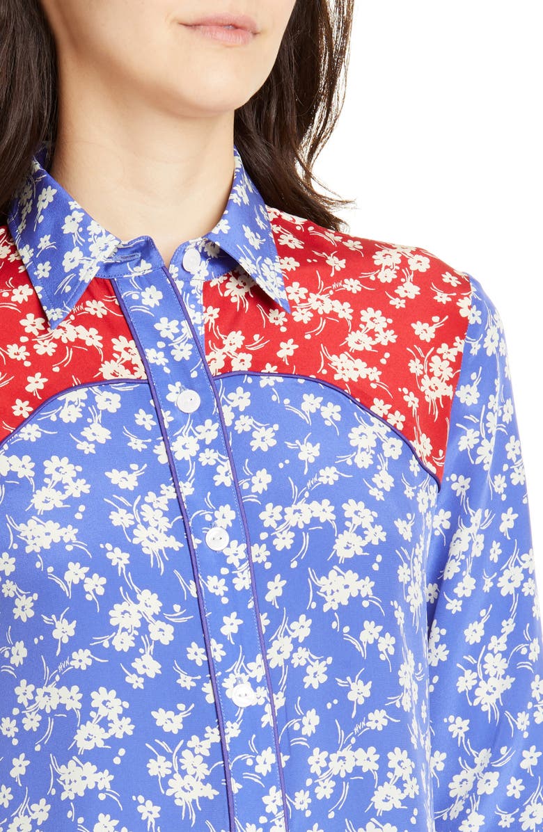 HVN Kate Silk Western Shirt, Alternate, color, 