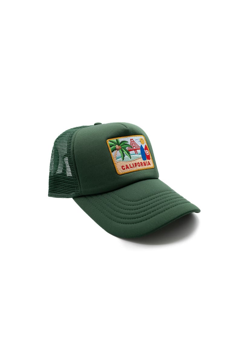 California Postcard Trucker Hat - Adult, Alternate, color, Dark Green