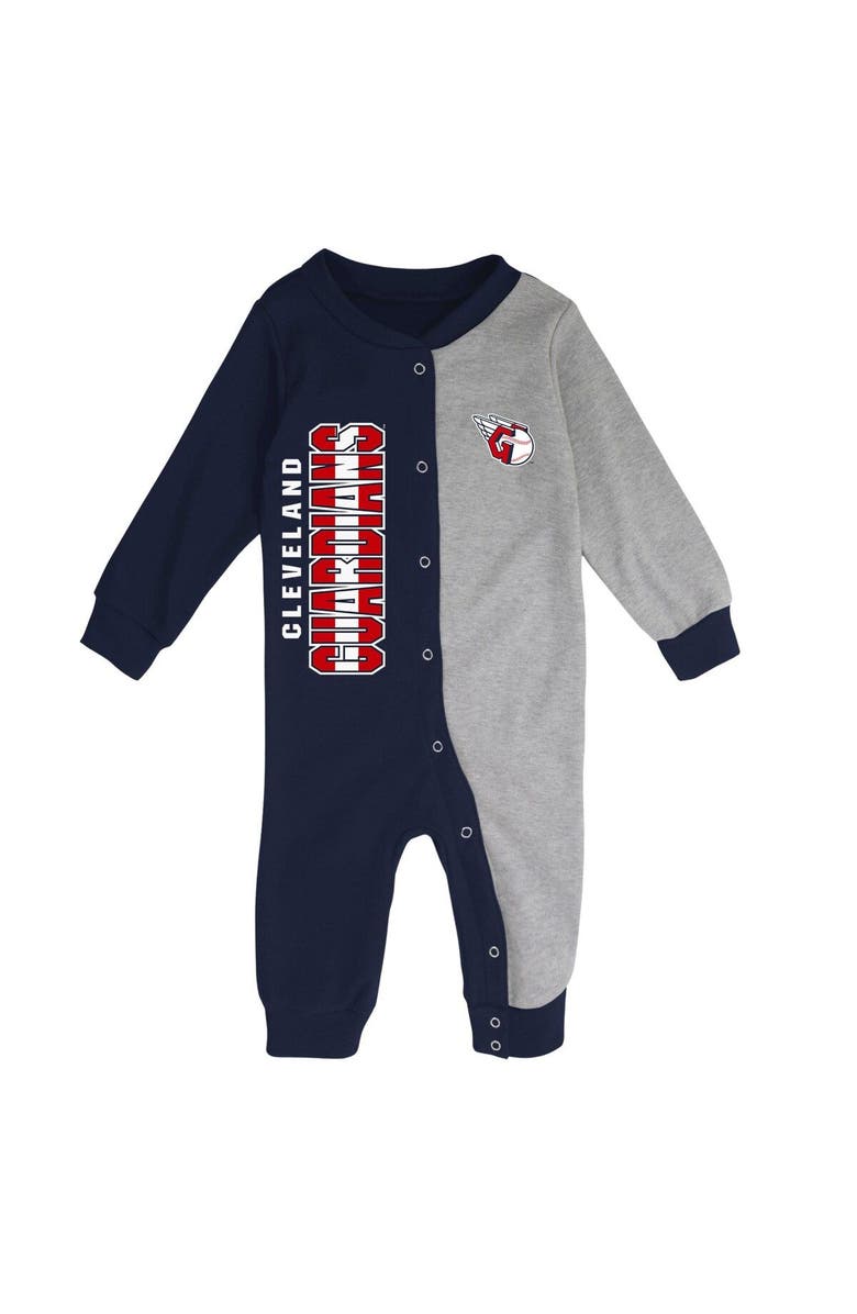 Outerstuff Infant Navy/Heather Gray Cleveland Guardians Halftime Sleeper, Alternate, color, Navy