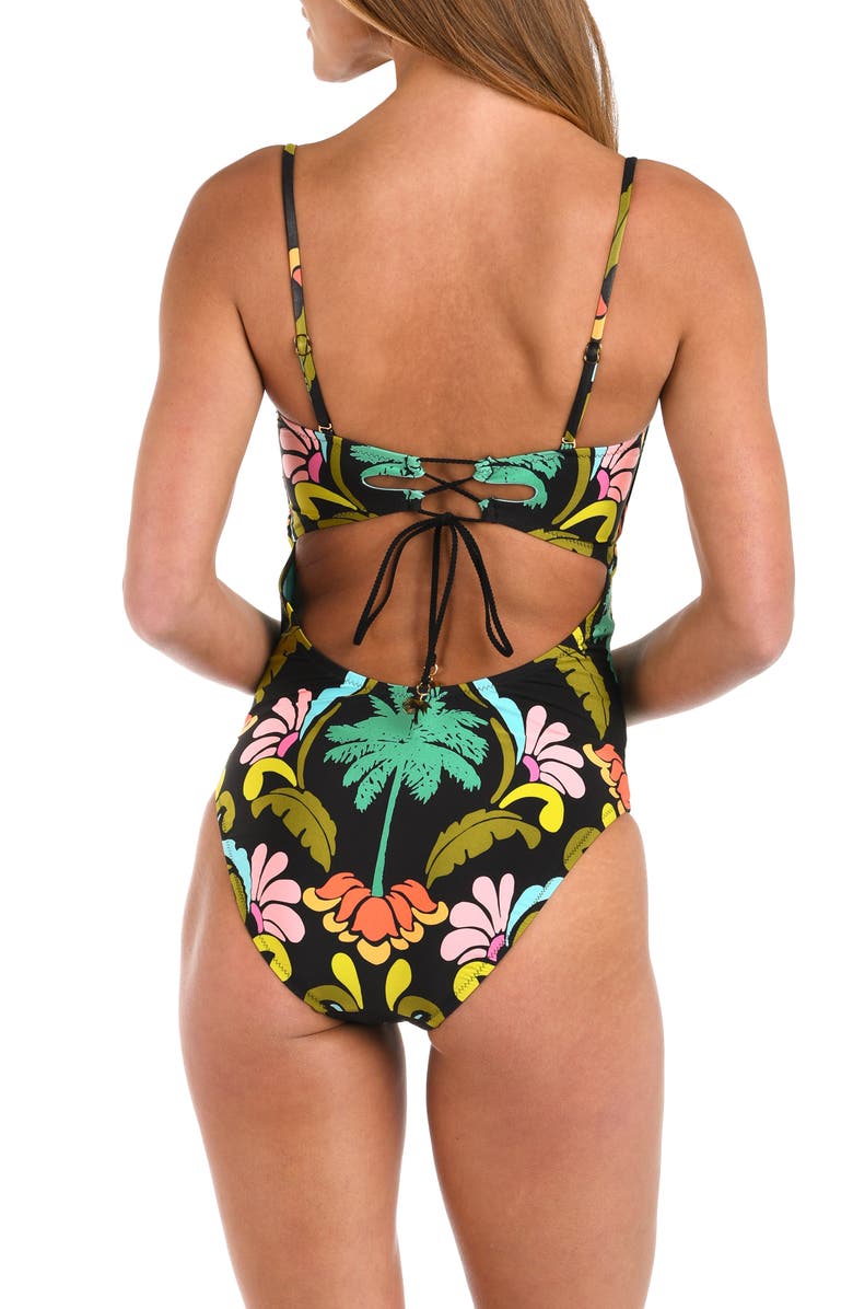 Sunshine 79 Mirage Bandeau One-Piece Swimsuit, Alternate, color, Black Multi