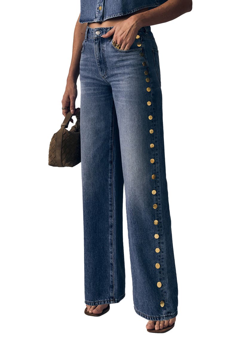 Alexa Studded Wide Leg Jeans, Alternate, color, BEYOND THE HORIZON