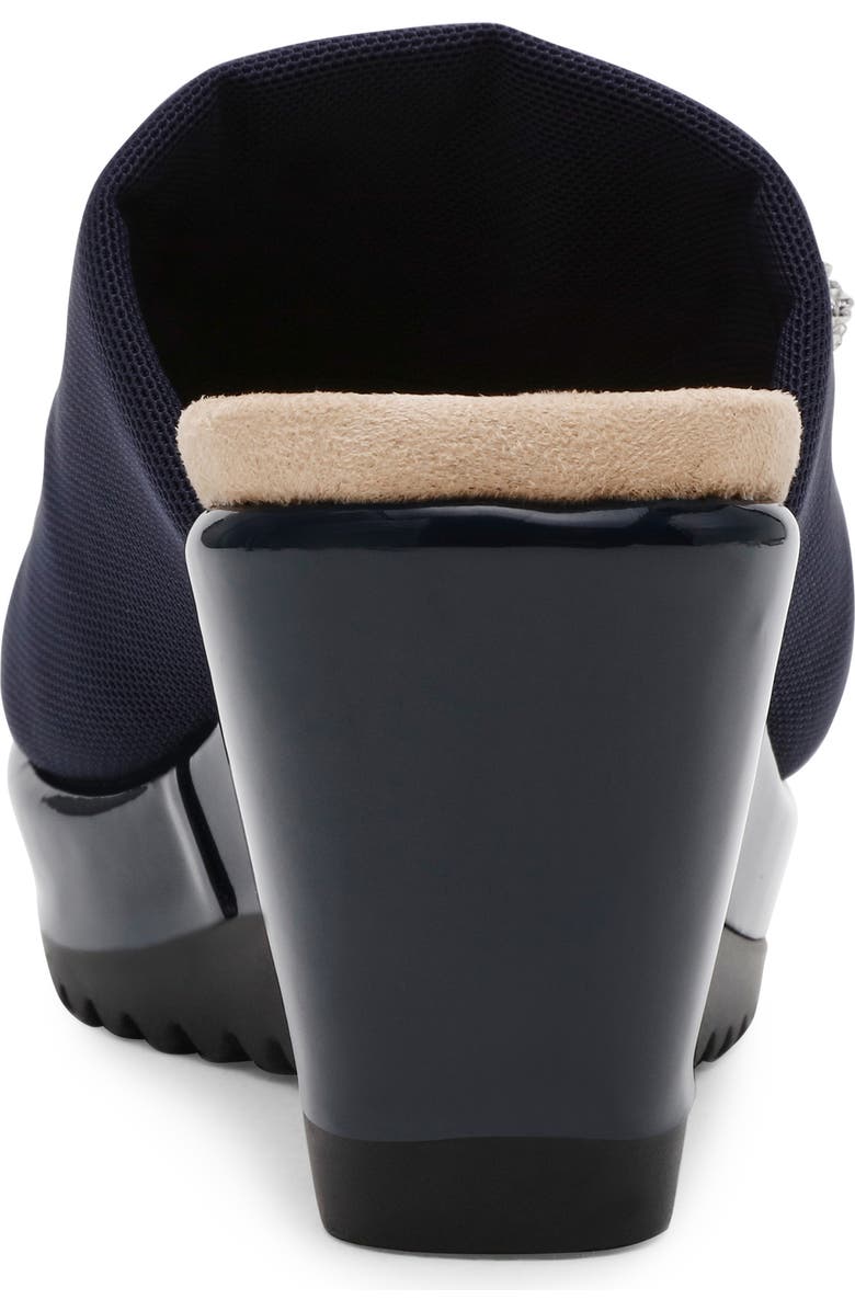 Anne Klein Rellin Wedge Sandal, Alternate, color, Navy Mesh