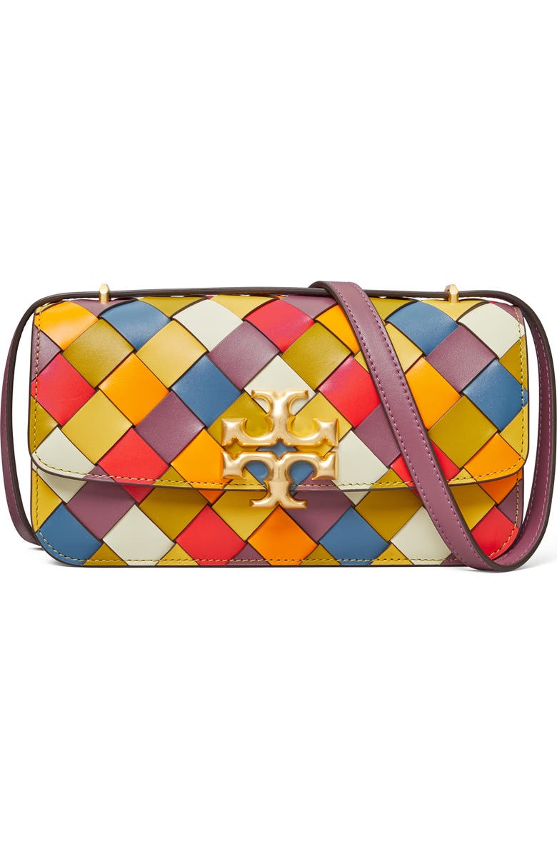 Tory Burch Small Eleanor East/West Woven Leather Convertible Shoulder Bag, Main, color,