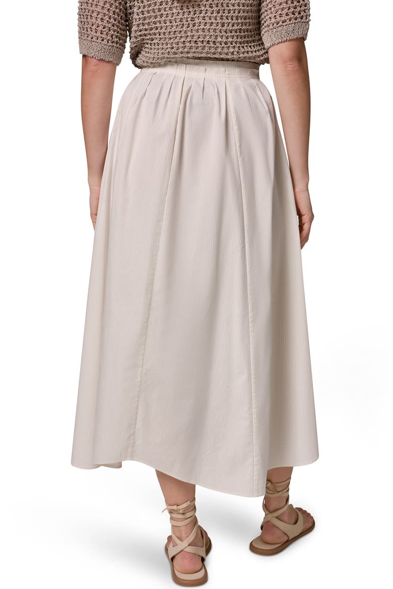 Pleated Stretch Poplin Midi Skirt, Alternate, color, CREAM PINSTRIPE