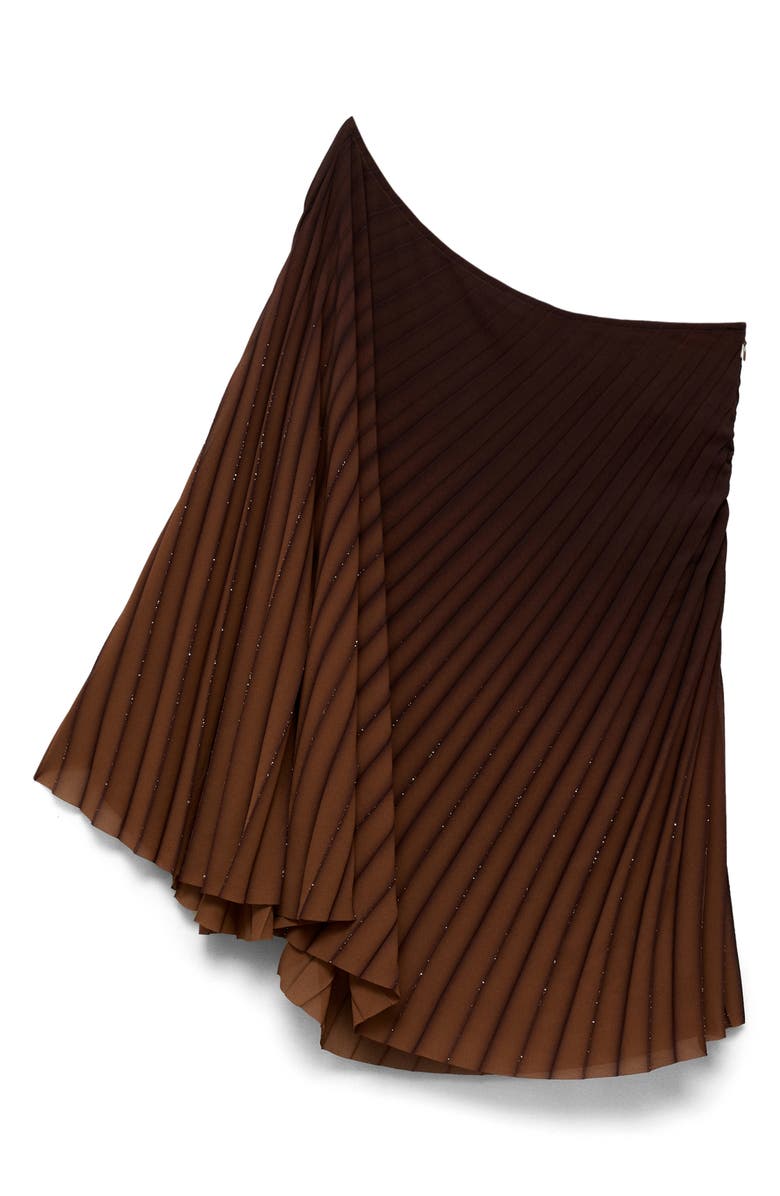 MANGO Pleated Metallic One-Shoulder Top, Alternate, color, 