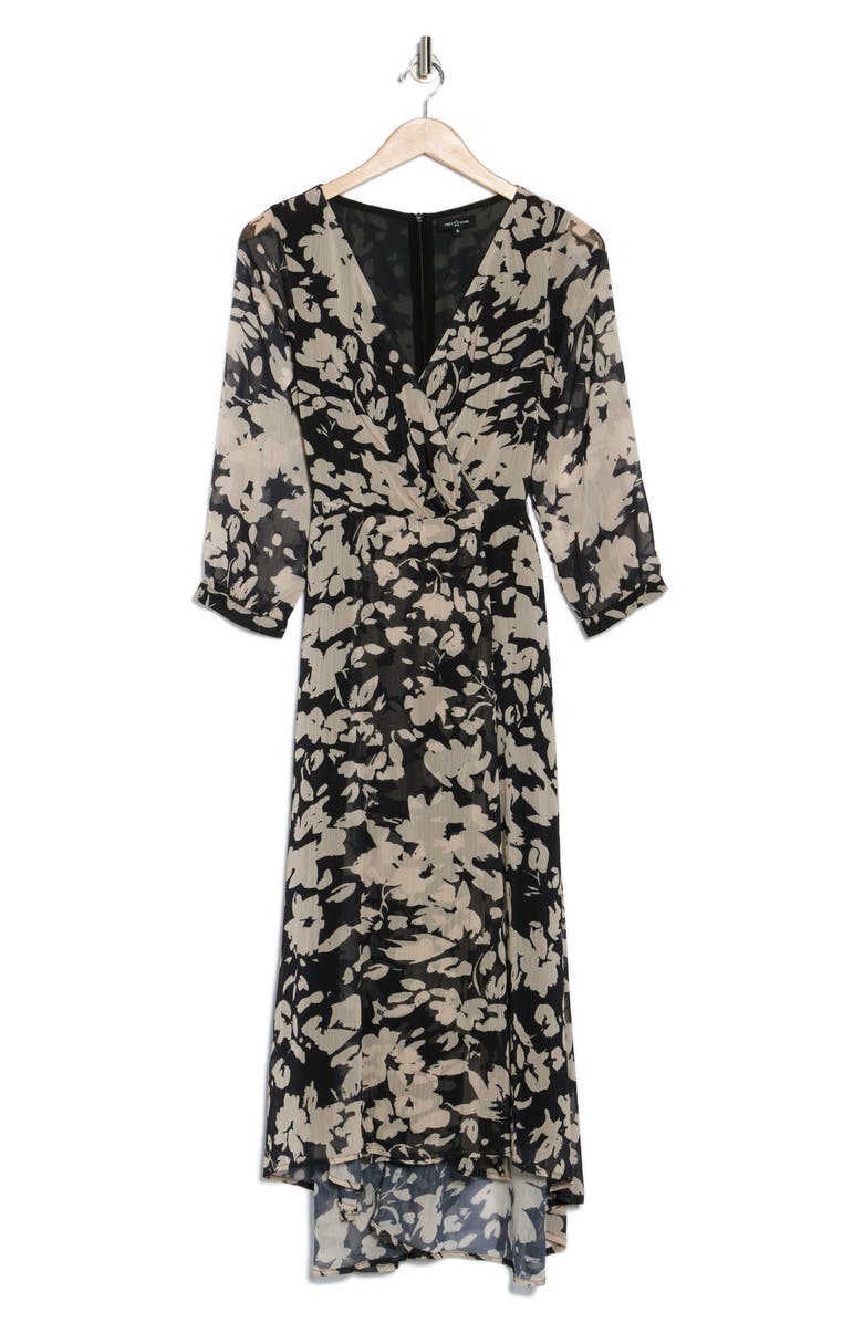 AREA STARS Night Bouquet Long Sleeve Dress, Alternate, color, Black/Grey