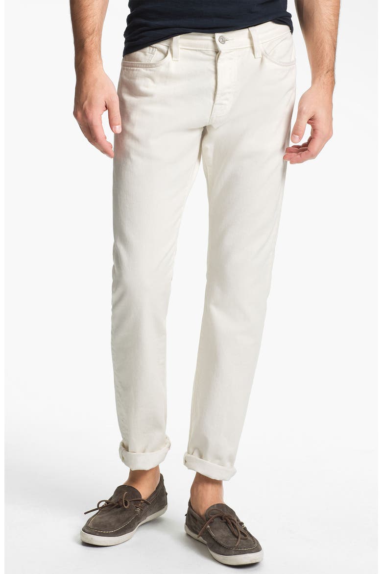 Straight Leg Five Pocket Pants, Main, color, MILK