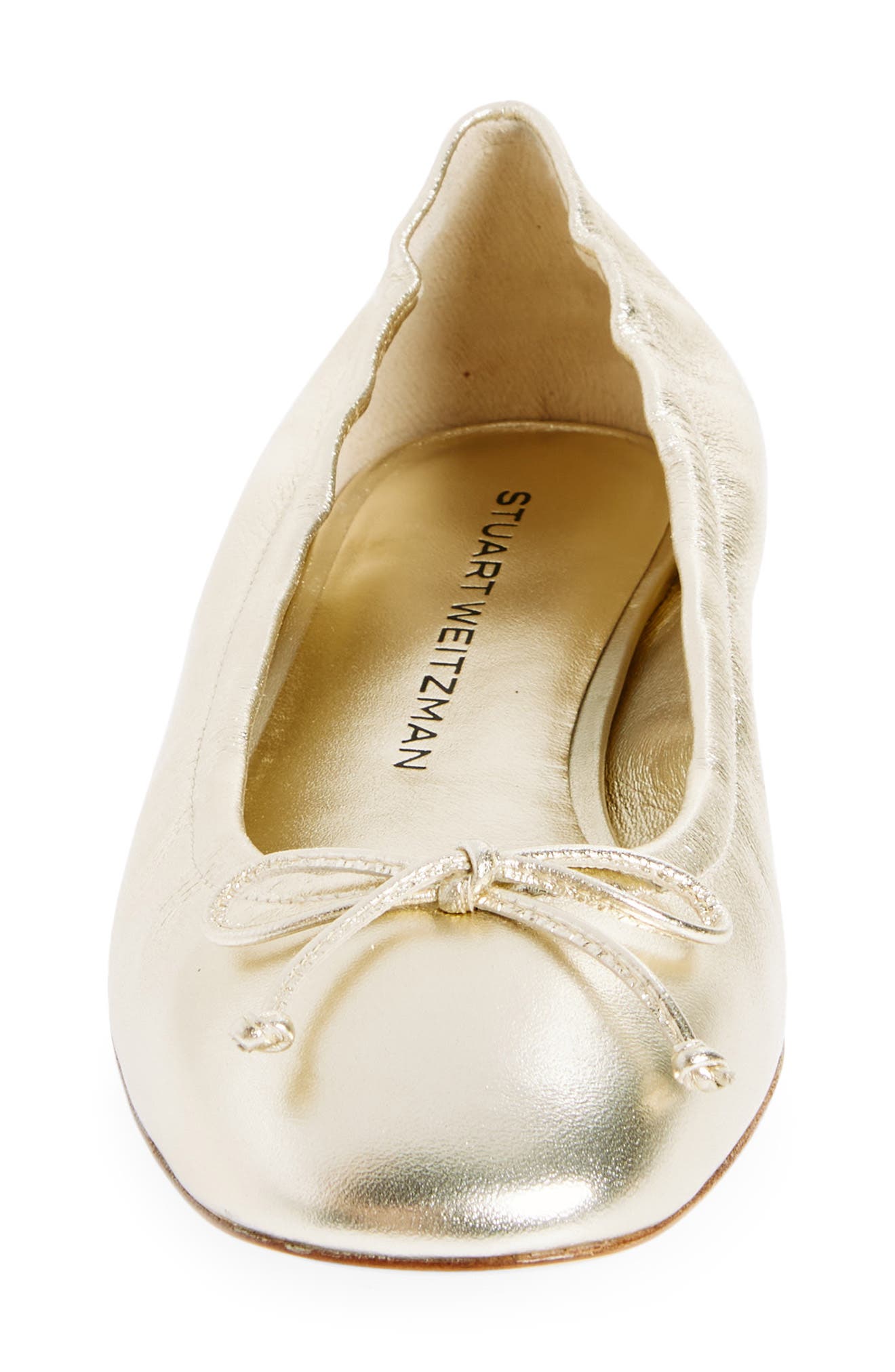 Stuart Weitzman Bria Ballet Flat, Alternate, color, Light Gold