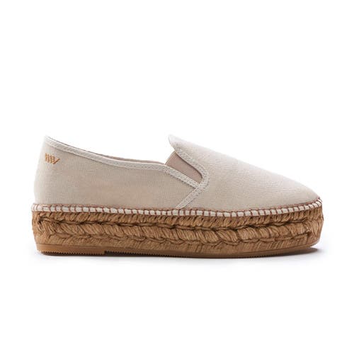 Viscata Castell Canvas Espadrille Platforms In Beige