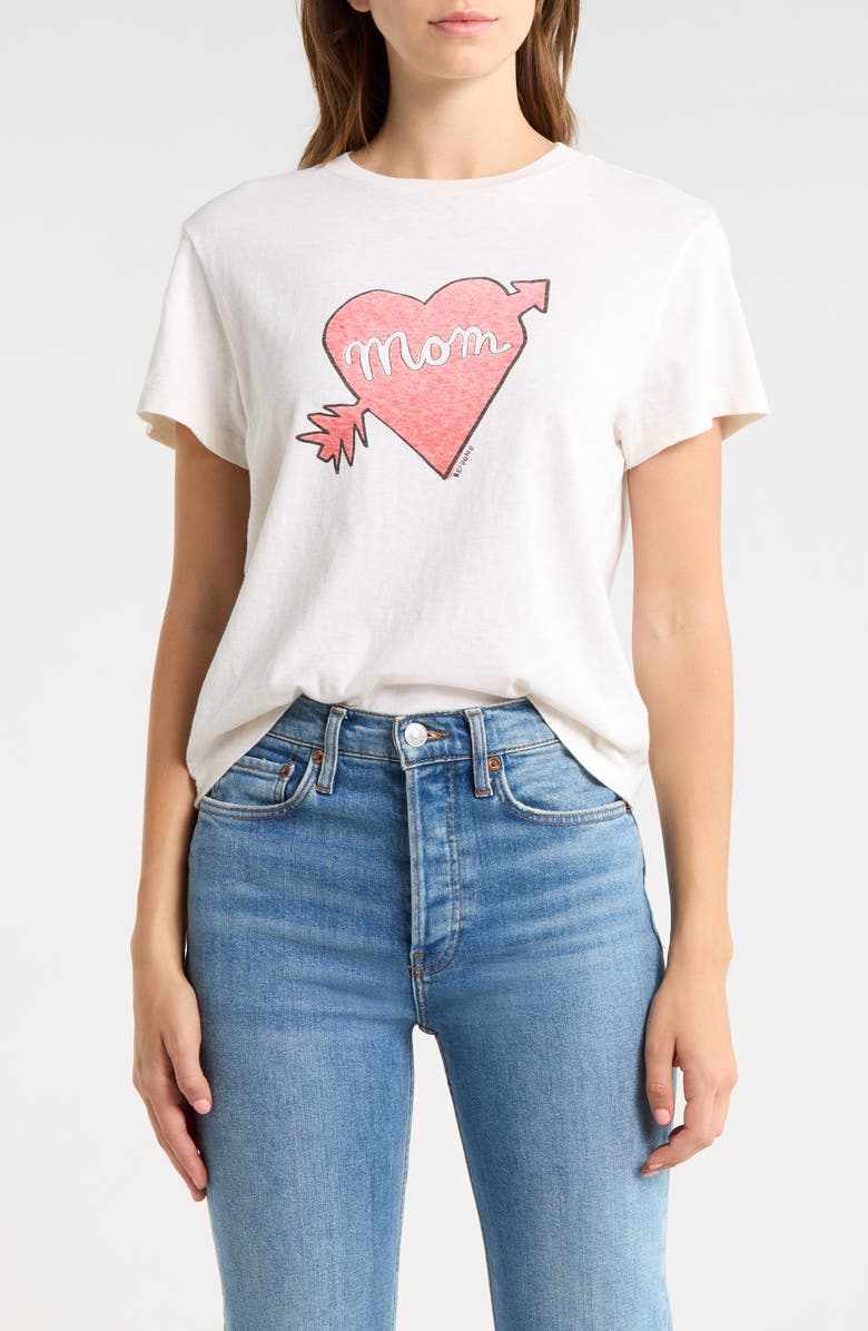 Re/Done Classic Mom Graphic T-Shirt, Main, color, Vintagewhite