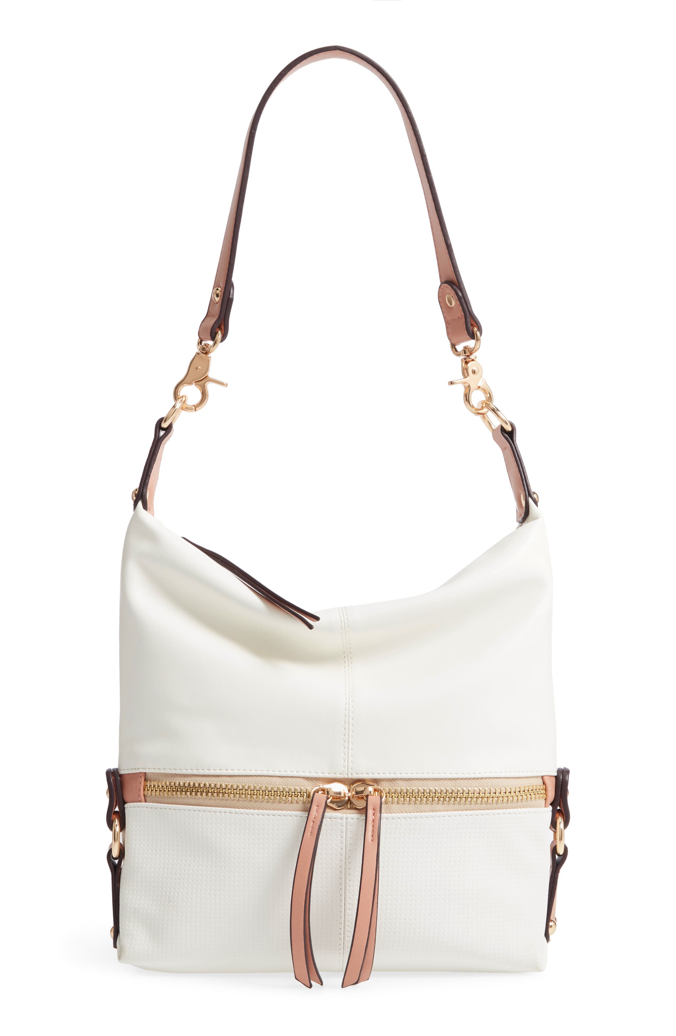 Sondra Roberts Faux Leather Hobo, Main, color, 