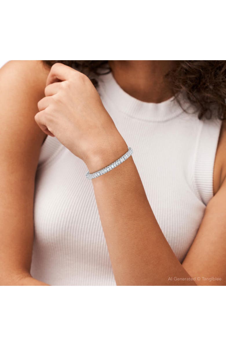 Bliss Diamond 16Ct Emerald Diamond Tennis Flexible Bangle Bracelet 14k Gold Lab Grown, Alternate, color, 14K White Gold