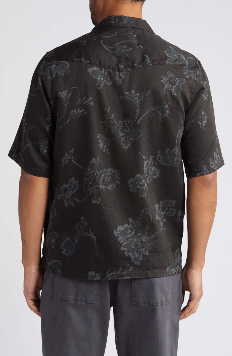 Officine Générale Eren Floral Short Sleeve Cotton Button-Up Shirt, Alternate, color, 