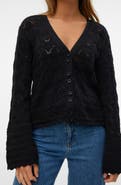 VERO MODA Pointelle Flare Sleeve Cardigan