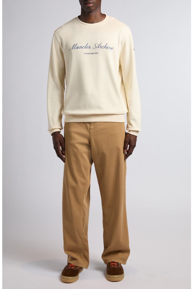 Cotton Blend Crewneck Sweatshirt, Alternate, color, IVORY