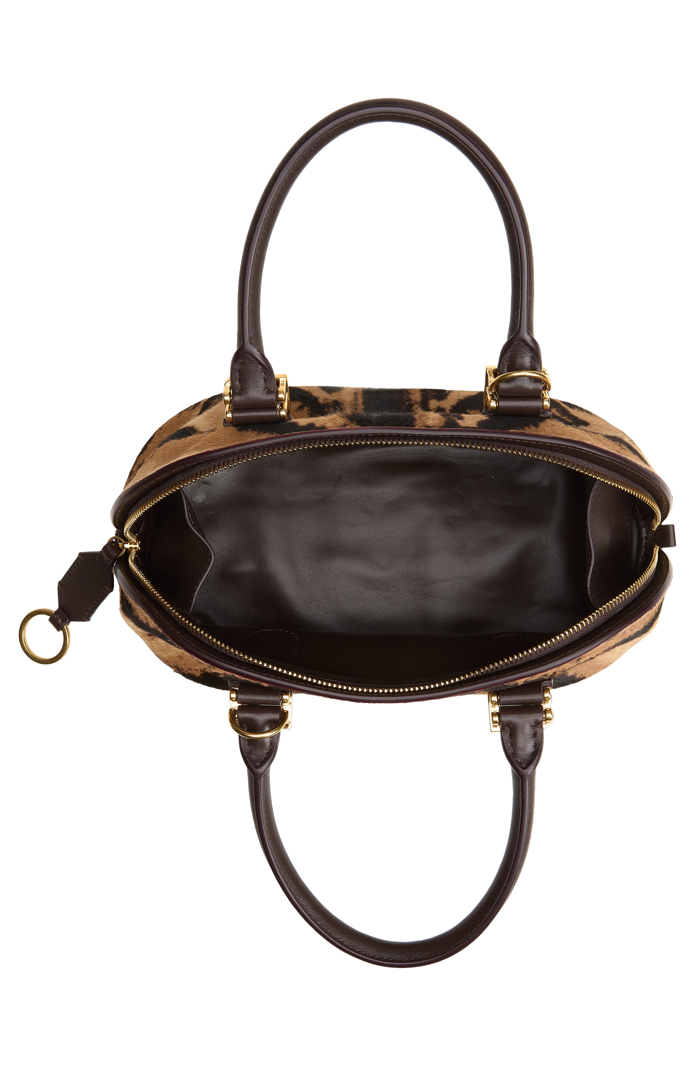 Mini Bolero Genuine Calf Hair Bowling Bag, Alternate, color, 9220 NATURAL/ MOKA