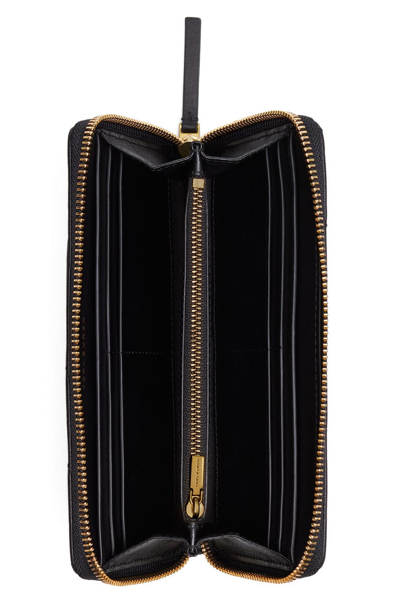 Tory Burch Kira Chevron Quilted Zip Leather Continental Wallet, Alternate, color,