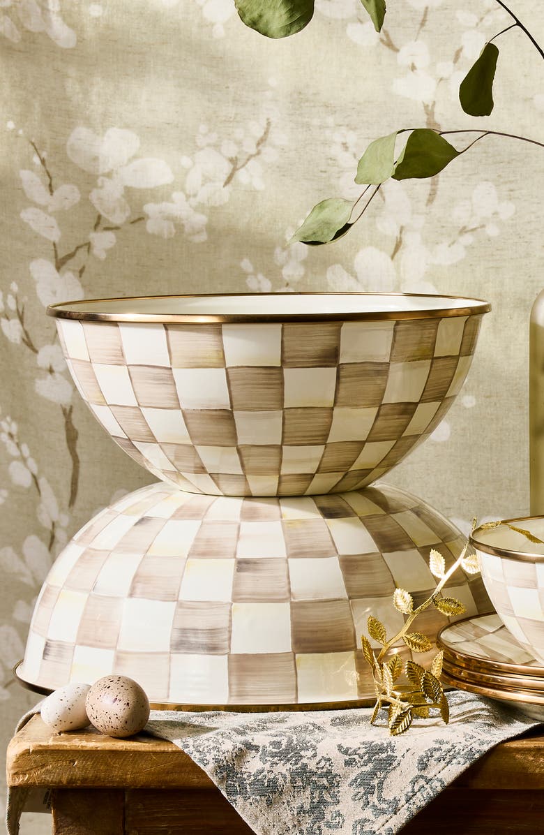 MACKENZIE CHILDS Mocha Check Large Everyday Bowl, Alternate, color, Mocha